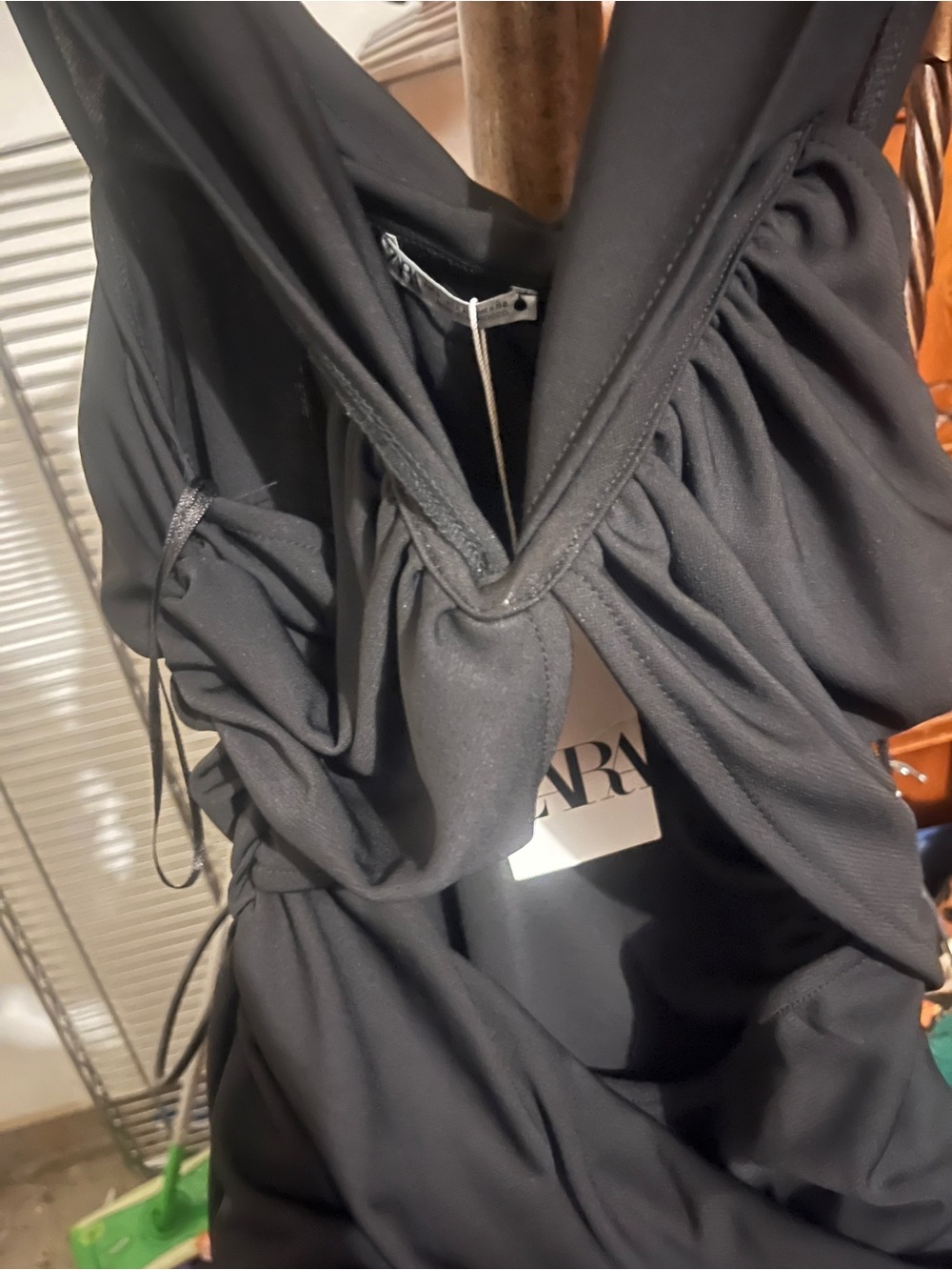 Zara sexy drapery tank with cut out and gathering nwt